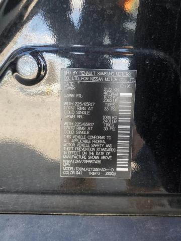 KNMAT2MV7GP667436 - 2016 NISSAN ROGUE S BLACK photo 12