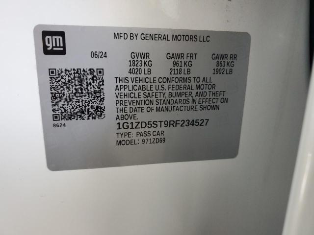 1G1ZD5ST9RF234527 - 2024 CHEVROLET MALIBU LT WHITE photo 12