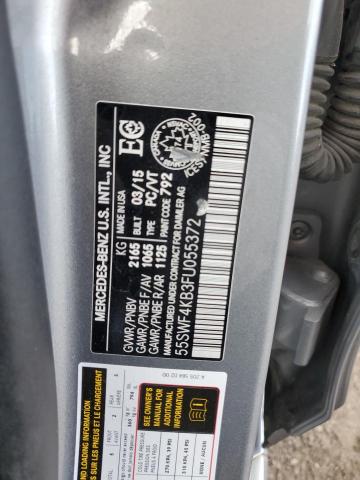 55SWF4KB3FU055372 - 2015 MERCEDES-BENZ C 300 4MATIC GRAY photo 12