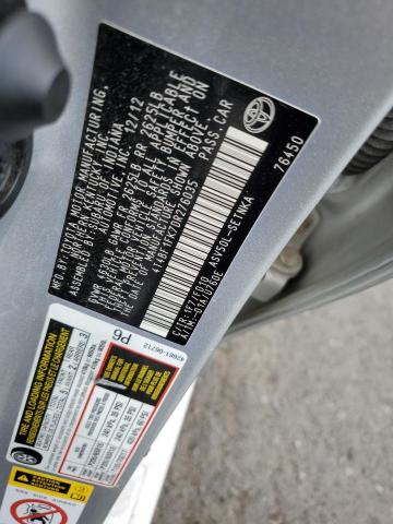 4T4BF1FK7DR276035 - 2013 TOYOTA CAMRY L SILVER photo 12