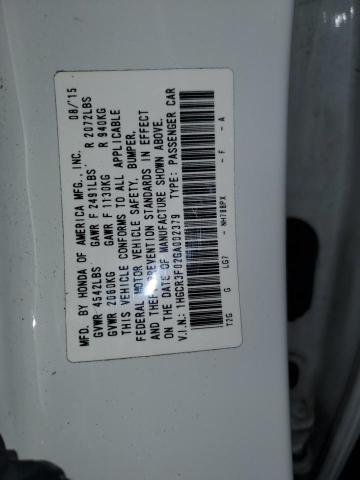 1HGCR3F02GA002379 - 2016 HONDA ACCORD EXL WHITE photo 13