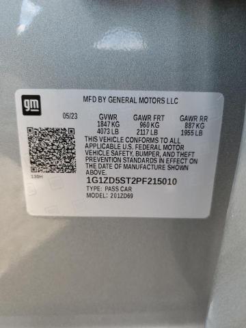 1G1ZD5ST2PF215010 - 2023 CHEVROLET MALIBU LT GRAY photo 12