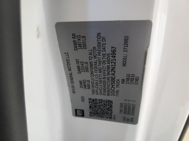 1GCHSBEA2N1214967 - 2022 CHEVROLET COLORADO WHITE photo 12