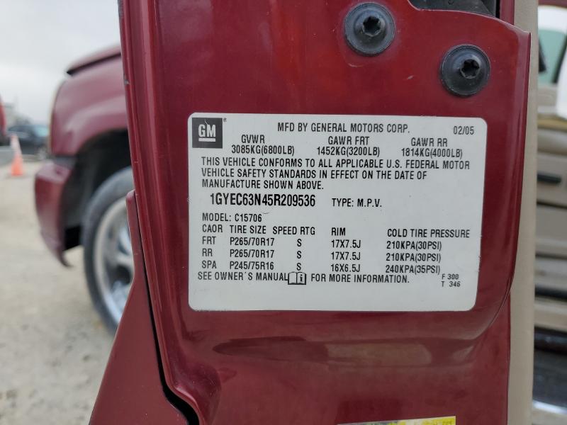 1GYEC63N45R209536 - 2005 CADILLAC ESCALADE LUXURY برغندي صورة 13