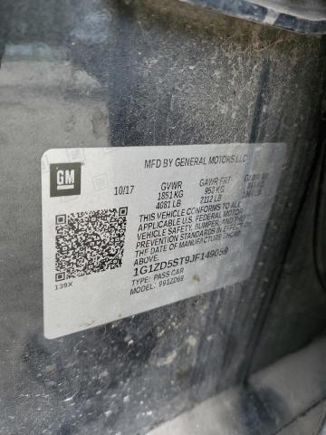 1G1ZD5ST9JF149059 - 2018 CHEVROLET MALIBU LT GRAY photo 12