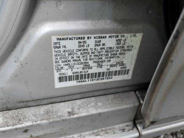 1N4AL11D13C267854 - 2003 NISSAN ALTIMA BASE SILVER photo 12