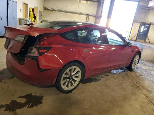 5YJ3E1EA7NF191379 - 2022 TESLA MODEL 3 წითელი ფოტო 3