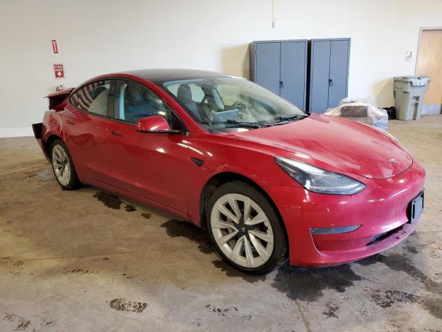 5YJ3E1EA7NF191379 - 2022 TESLA MODEL 3 წითელი ფოტო 4
