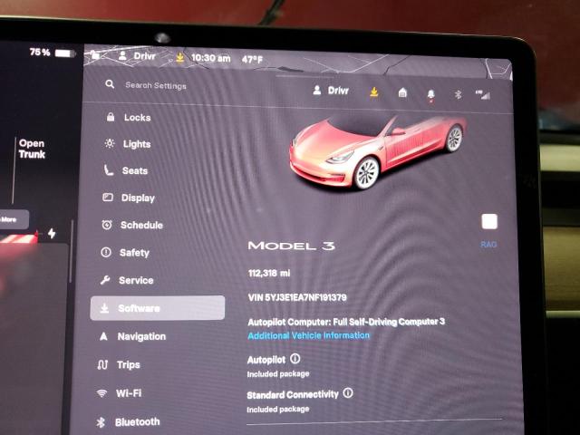 5YJ3E1EA7NF191379 - 2022 TESLA MODEL 3 წითელი ფოტო 9
