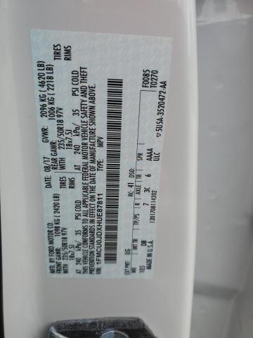 1FMCU0JDXHUE87811 - 2017 FORD ESCAPE TITANIUM Ақ фото 13