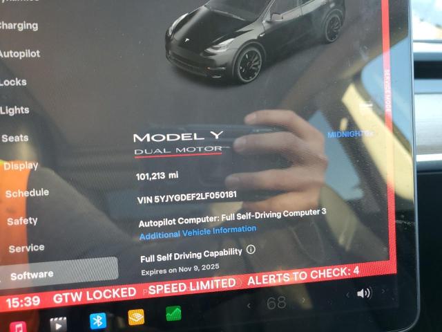 5YJYGDEF2LF050181 - 2020 TESLA MODEL Y BLACK photo 9