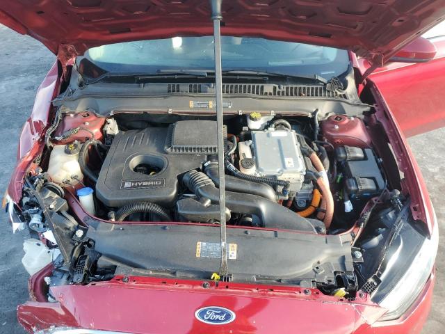 3FA6P0LU2KR226313 - 2019 FORD FUSION SE RED photo 11