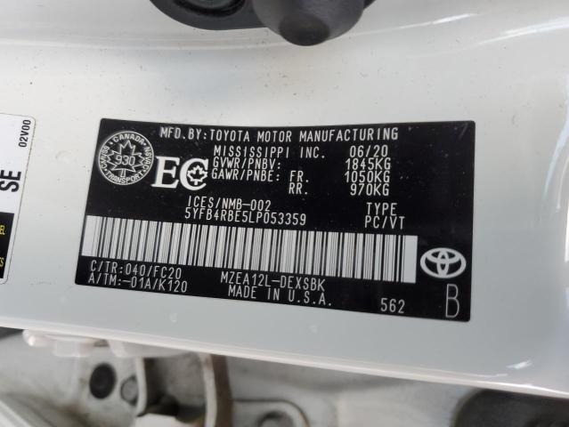 5YFB4RBE5LP053359 - 2020 TOYOTA COROLLA SE 白色 照片 12