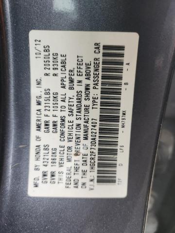 1HGCR2F73DA027407 - 2013 HONDA ACCORD EX 灰色 照片 13