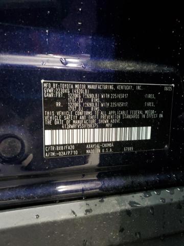 4T3RWRFV5SU198375 - 2025 TOYOTA RAV4 XLE Կապույտ լուսանկար 13