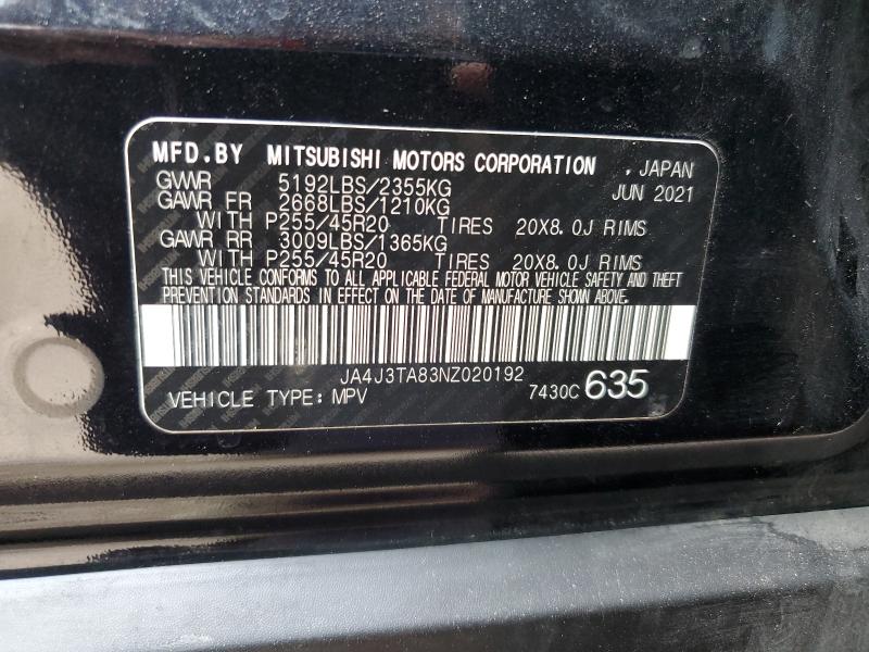 JA4J3TA83NZ020192 - 2022 MITSUBISHI OUTLANDER ES BLACK photo 13