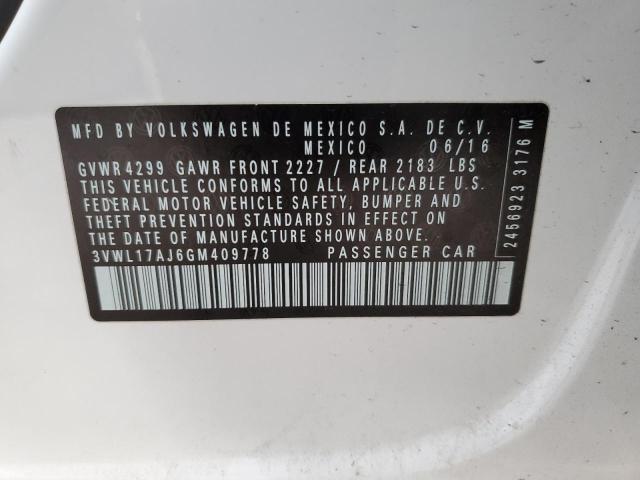3VWL17AJ6GM409778 - 2016 VOLKSWAGEN JETTA SEL 白色 照片 12