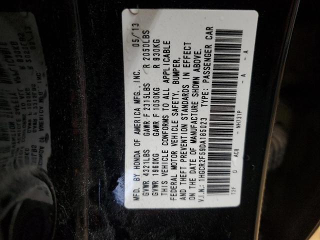 1HGCR2F59DA185023 - 2013 HONDA ACCORD SPORT შავი ფოტო 12