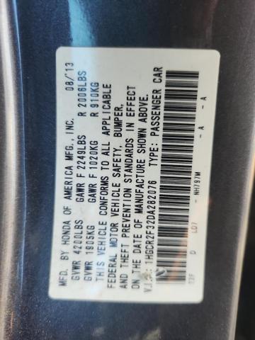 1HGCR2F32DA282076 - 2013 HONDA ACCORD LX 灰色 照片 12