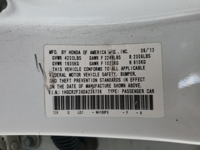 1HGCR2F38DA236736 - 2013 HONDA ACCORD LX 白色 照片 12