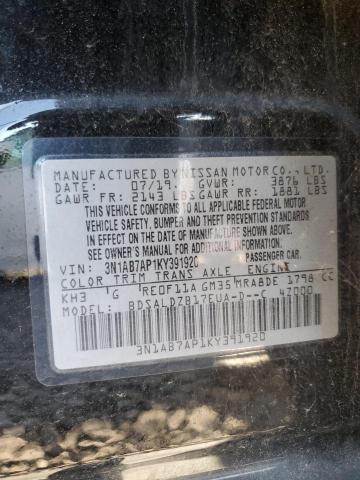 3N1AB7AP1KY391920 - 2019 NISSAN SENTRA S 黑色 照片 12