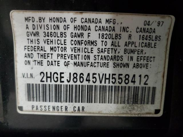 2HGEJ8645VH558412 - 1997 HONDA CIVIC EX BLACK photo 13