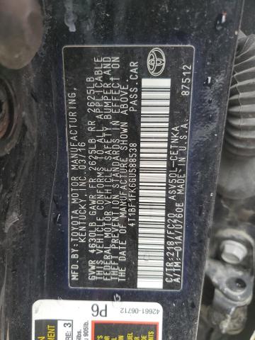 4T1BF1FK6GU588538 - 2016 TOYOTA CAMRY LE BLACK photo 13