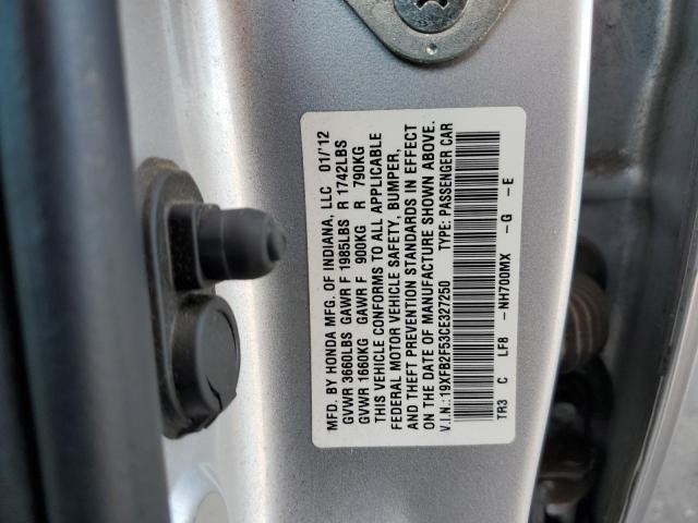 19XFB2F53CE327250 - 2012 HONDA CIVIC LX SILVER photo 13
