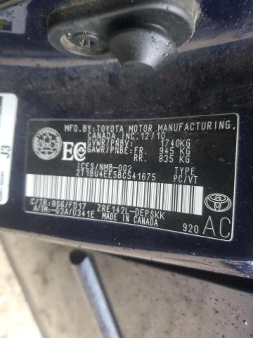 2T1BU4EE5BC541675 - 2011 TOYOTA COROLLA BASE BLUE photo 13