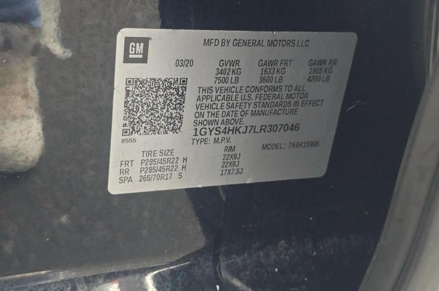 1GYS4HKJ7LR307046 - 2020 CADILLAC ESCALADE ESV LUXURY BLACK photo 10