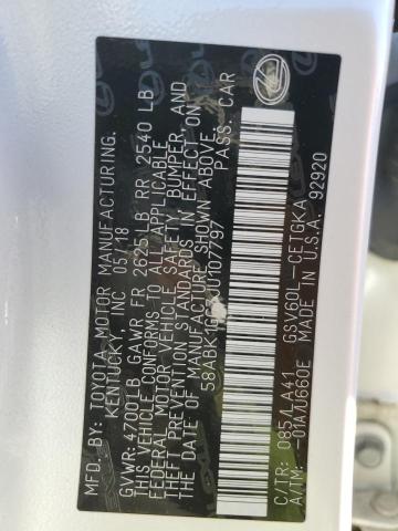 58ABK1GG7JU107797 - 2018 LEXUS ES 350 白色 照片 12