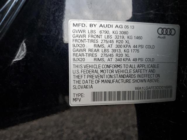 WA1LGAFE3DD016865 - 2013 AUDI Q7 PREMIUM PLUS Schwarz Foto 12