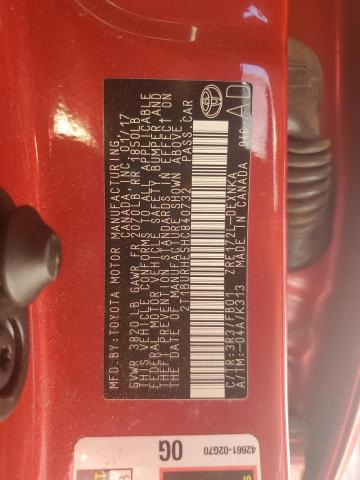 2T1BURHE5HC840732 - 2017 TOYOTA COROLLA L 红色 照片 13