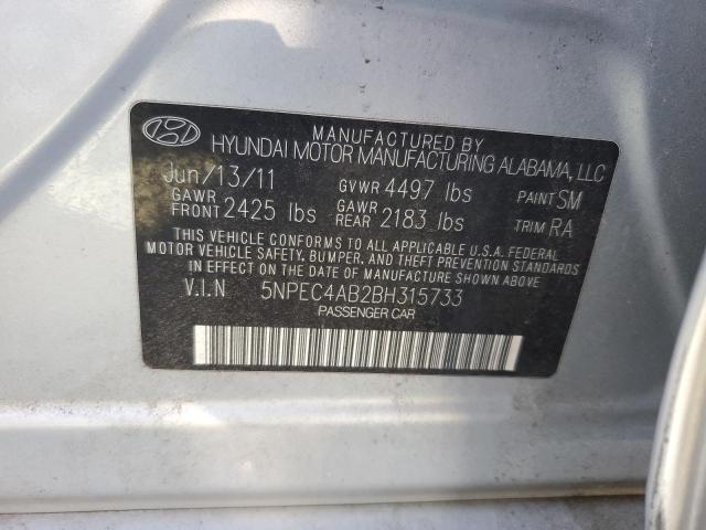 5NPEC4AB2BH315733 - 2011 HYUNDAI SONATA SE 灰色 照片 12