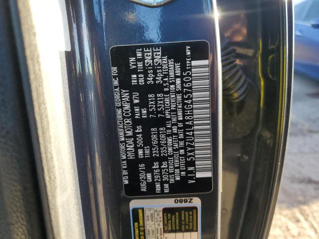 5XYZU4LA8HG457605 - 2017 HYUNDAI SANTA FE S Կապույտ լուսանկար 13