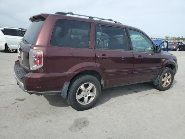 2HKYF18697H532313 - 2007 HONDA PILOT EXL MAROON photo 3