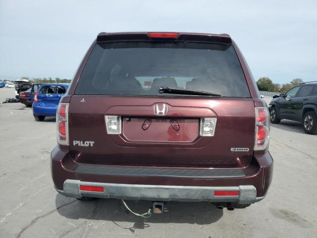 2HKYF18697H532313 - 2007 HONDA PILOT EXL MAROON photo 6