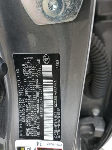 4T1BK36BX7U228731 - 2007 TOYOTA AVALON XL GRAY photo 12