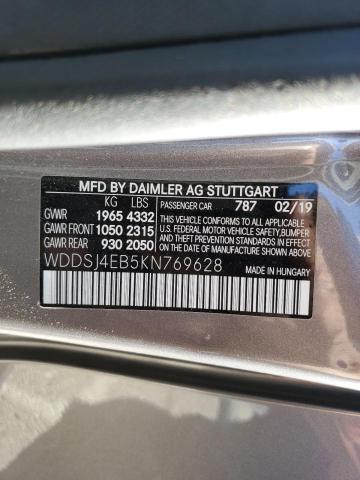 WDDSJ4EB5KN769628 - 2019 MERCEDES-BENZ CLA 250 灰色 照片 13