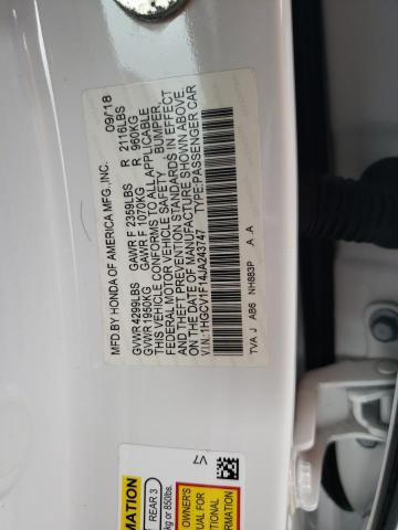 1HGCV1F14JA243747 - 2018 HONDA ACCORD LX WHITE photo 13