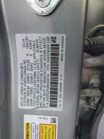 2HGFE2F54RH566134 - 2024 HONDA CIVIC SPORT Gümüş fotoğraf 12