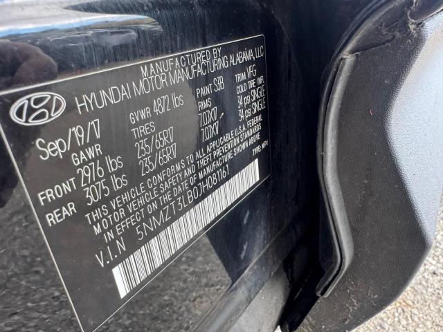 5NMZT3LB0JH081161 - 2018 HYUNDAI SANTA FE S BLACK photo 10