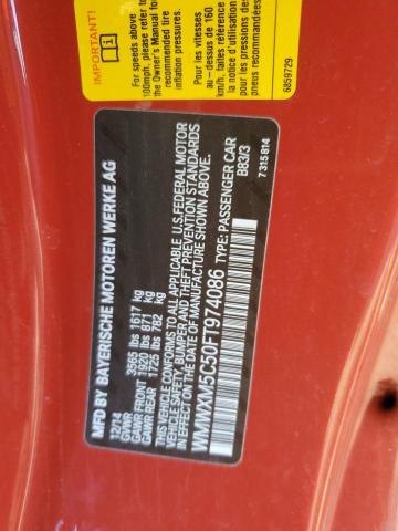 WMWXM5C50FT974086 - 2015 MINI COOPER RED photo 12