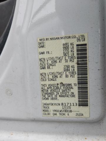 1N6AF0KYXJN817113 - 2018 NISSAN NV 2500 S თეთრი ფოტო 13