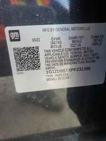 1G1ZD5STXPF231388 - 2023 CHEVROLET MALIBU LT Negro foto 12