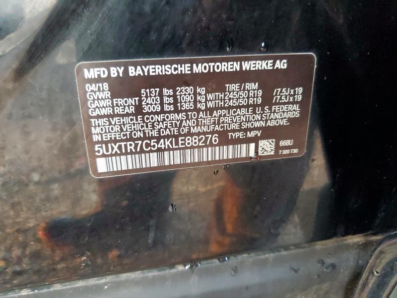 5UXTR7C54KLE88276 - 2019 BMW X3 SDRIVE30I შავი ფოტო 13