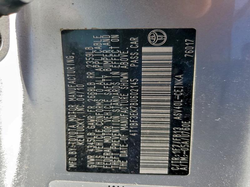 4T1BF3EK7BU602145 - 2011 TOYOTA CAMRY BASE Күміс фото 12