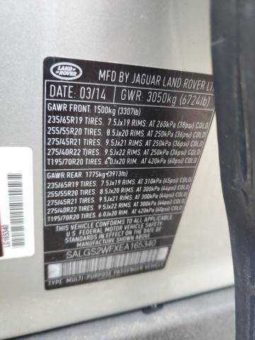 SALGS2WFXEA165340 - 2014 LAND ROVER RANGE ROVE HSE TAN photo 13