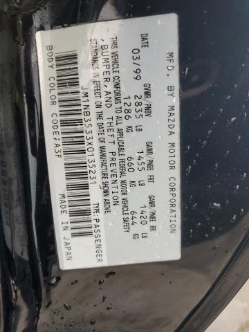 JM1NB3533X0135231 - 1999 MAZDA MX-5 MIATA შავი ფოტო 12