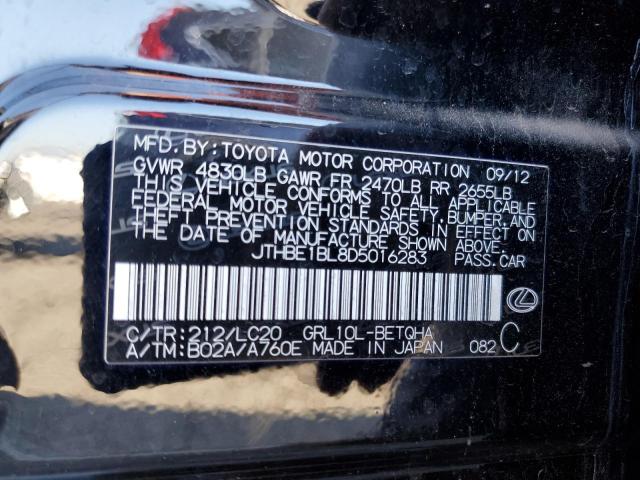 JTHBE1BL8D5016283 - 2013 LEXUS GS 350 BLACK photo 12